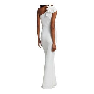 CHIARA Boni La Petite Robe Keila Metallic One Shoulder Gown Size 10 NWT
